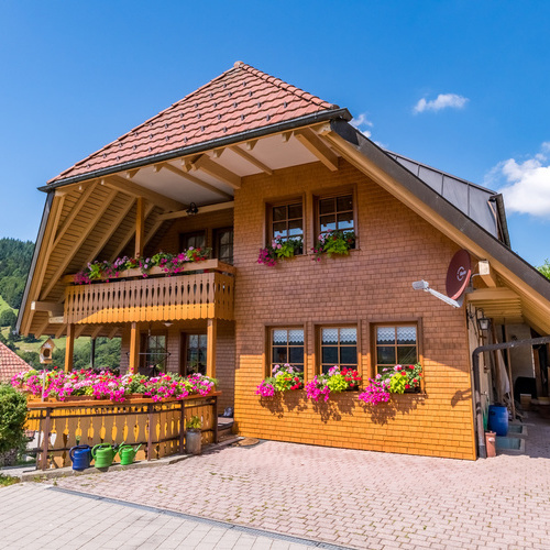 Au&szlig;enansicht Haus Morgensonne - &ouml;kologisch gebautes Haus mit gem&uuml;tlicher Atmosph&auml;re