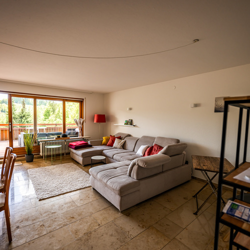 Wohnzimmer mit Sofaecke und Zugang zur Terrasse - Wohnzimmer mit Sofaecke und Zugang zur Terrasse -